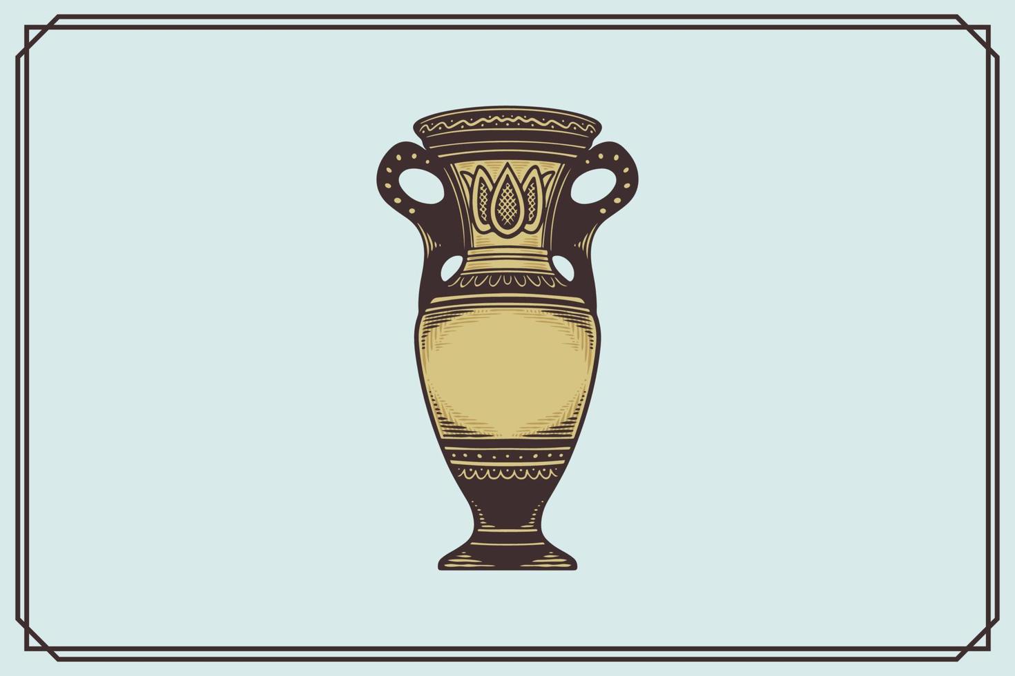 Hand gezeichnet uralt griechisch Keramik Amphora im Jahrgang Stil. vektor