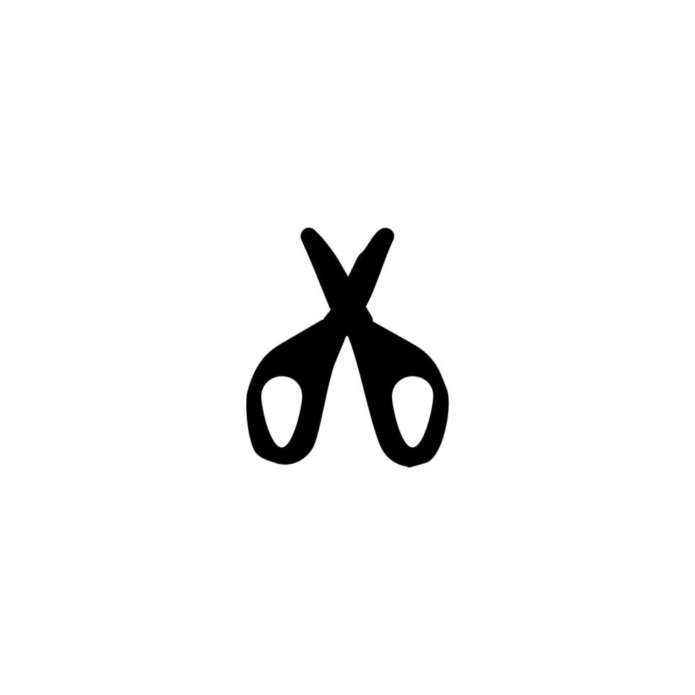 Schere-Symbol. einfaches Stil-Friseursalon-Poster-Hintergrundsymbol. Designelement für das Markenlogo der Schere. Schere T-Shirt bedrucken. Vektor für Aufkleber.