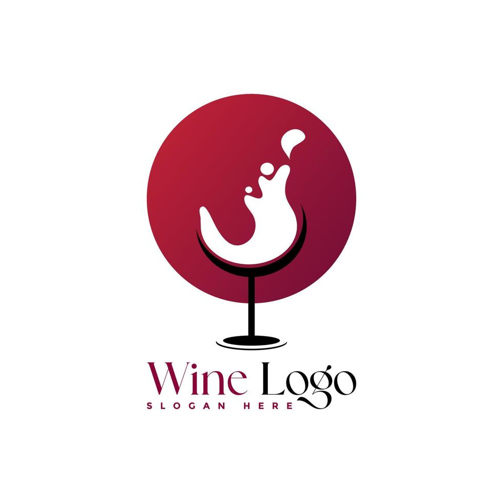 Wein Glas Wein Getränk Logo Design Unternehmen Logo Design vektor