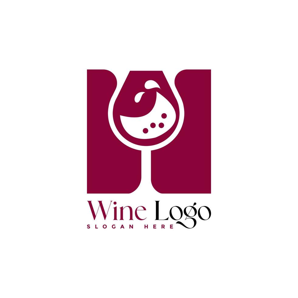 vin glas vin dryck logotyp design företag logotyp design vektor