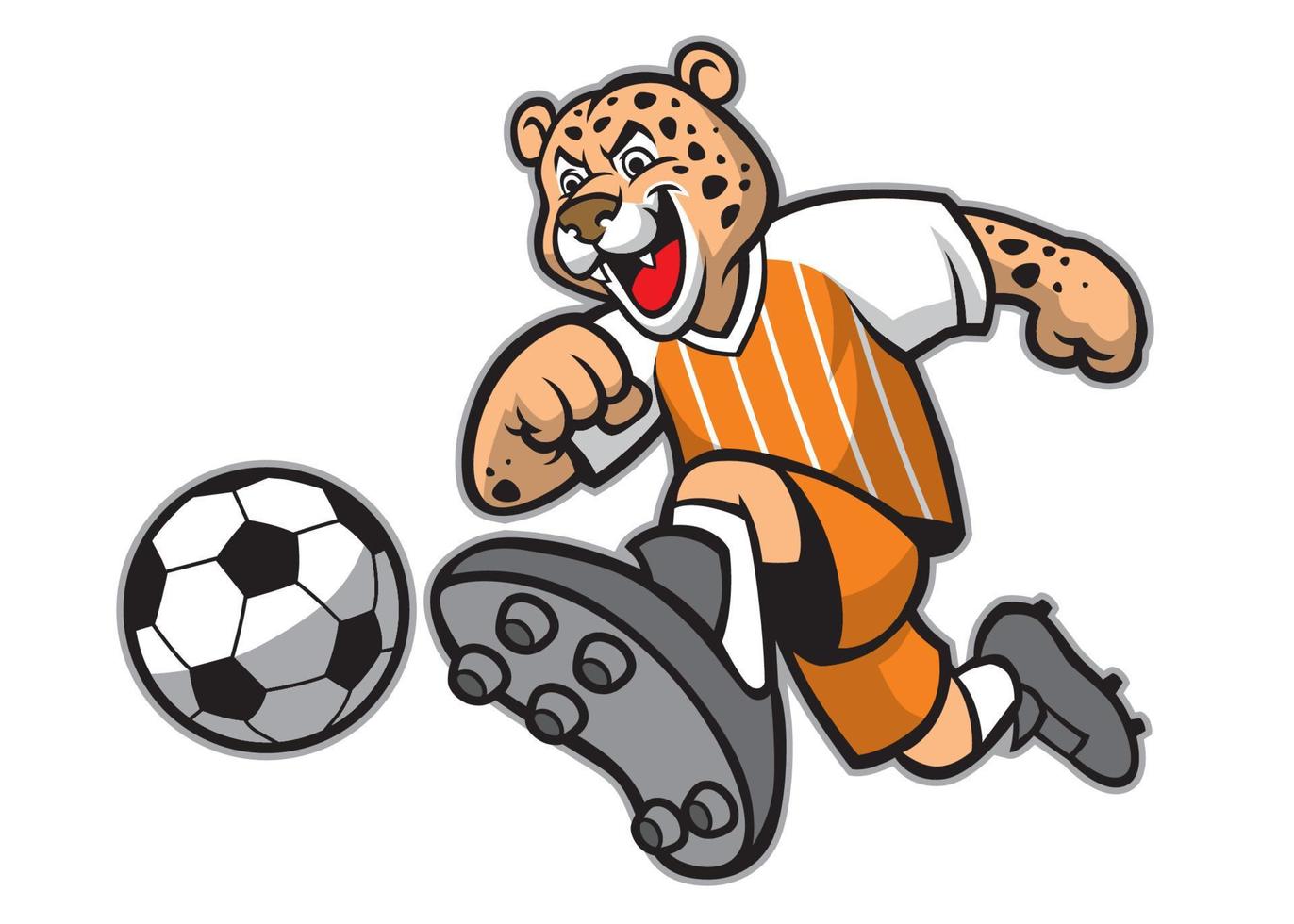 leopard fotboll maskot vektor