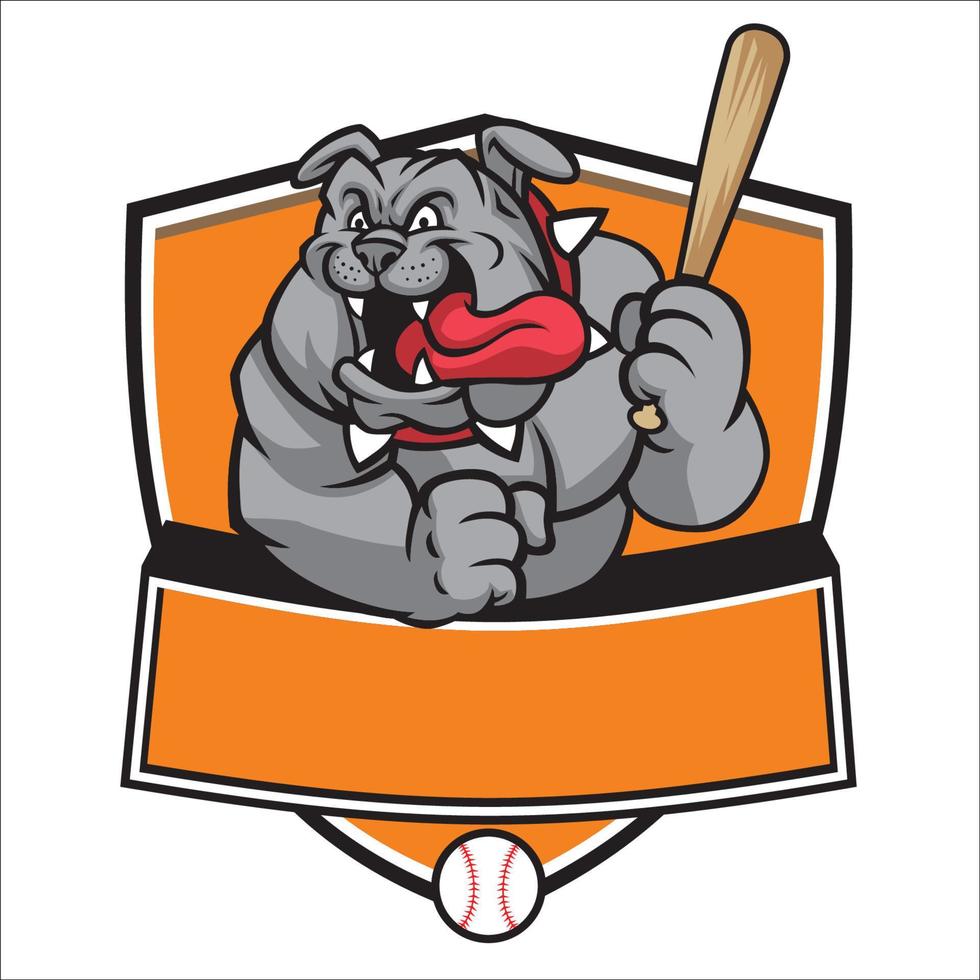 Bulldogge Baseball Maskottchen vektor