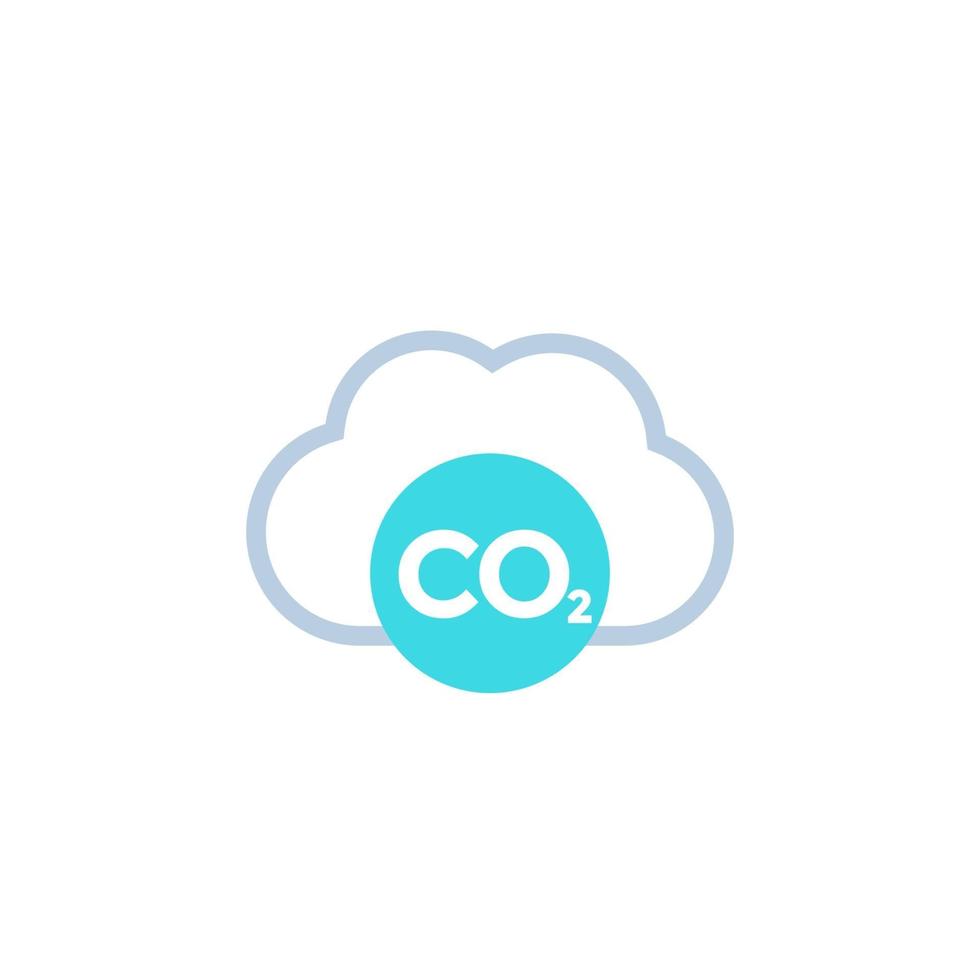 co2, moln ikon för koldioxidutsläpp på white.eps vektor