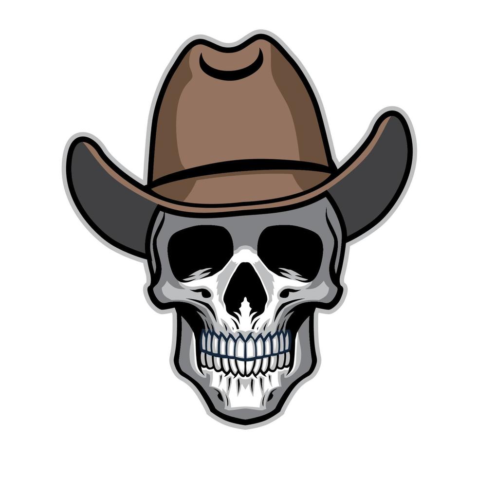 cowboy skalle maskot sport logotyp stil vektor