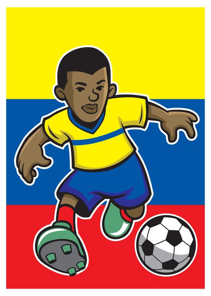 ecuador fotboll spelare med flagga bakgrund vektor