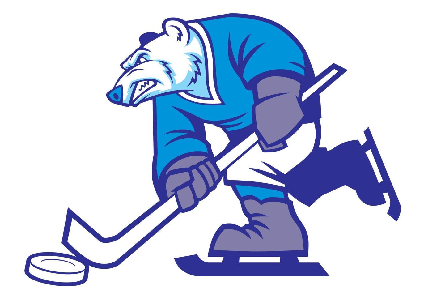 Eis Eishockey Polar- Bär Maskottchen vektor