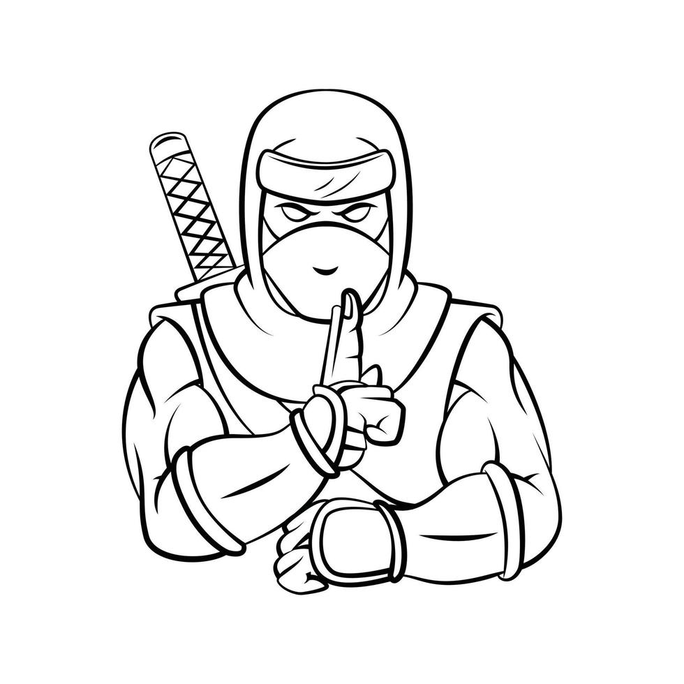 Ninja Maskottchen Illustration Design vektor