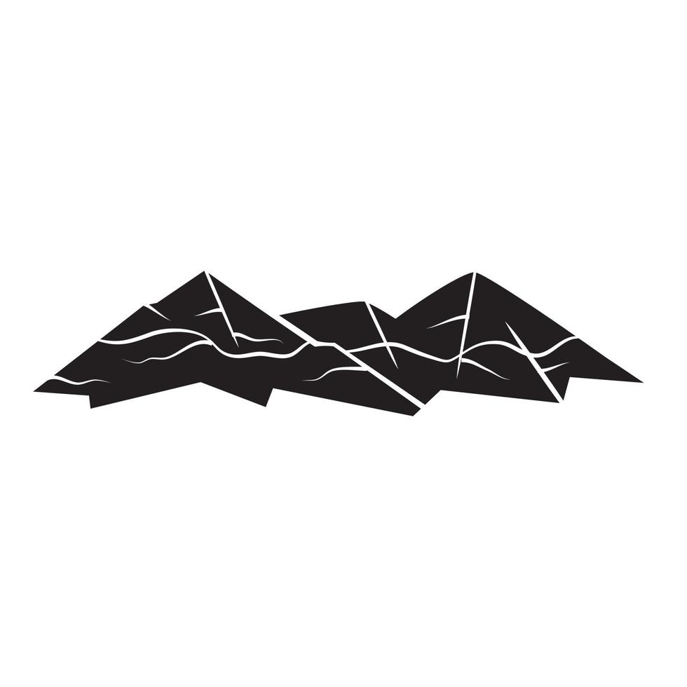 svart silhuett av berg symbol vektor