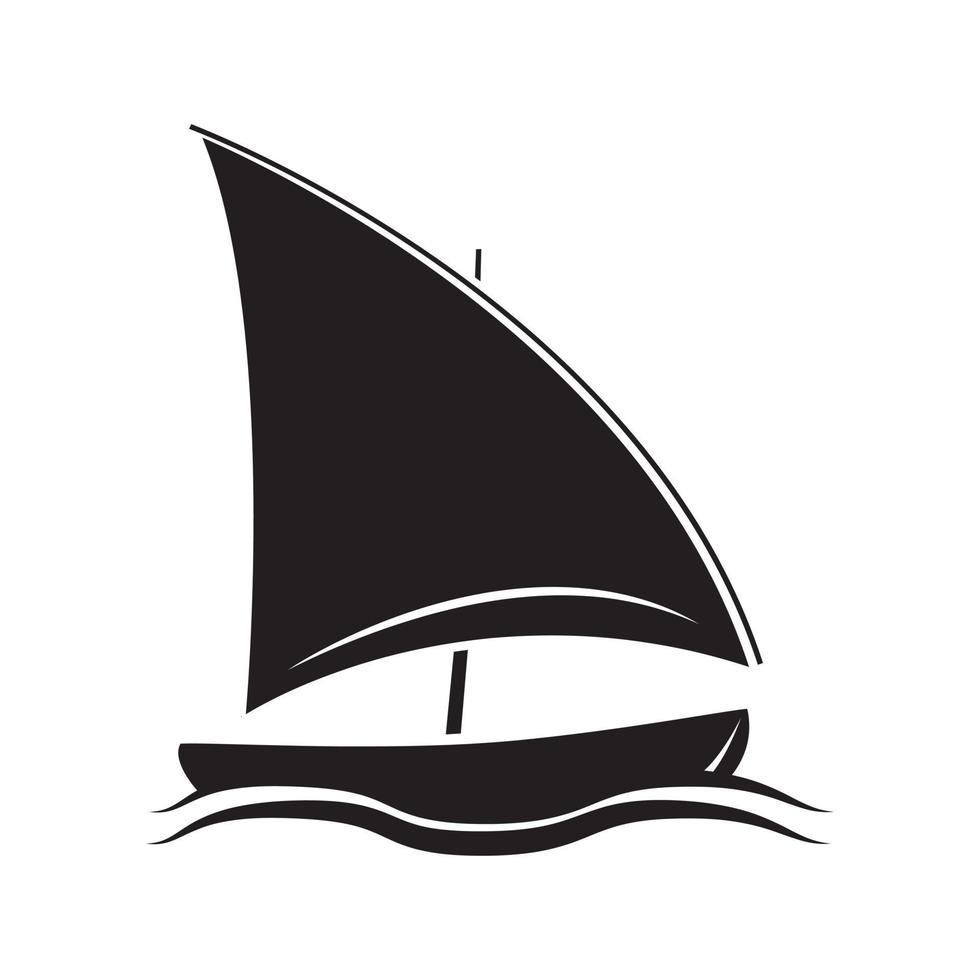 svart silhuett av båt symbol vektor