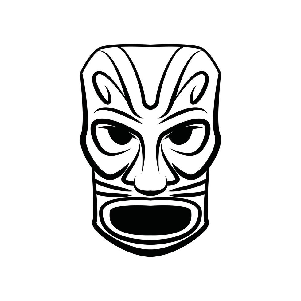 Totem Maske Illustration auf Weiß Hintergrund vektor