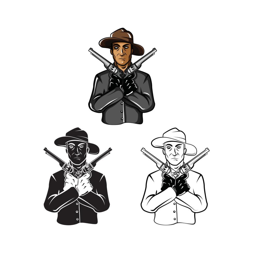 färg bok cowboy tecknad serie karaktär vektor