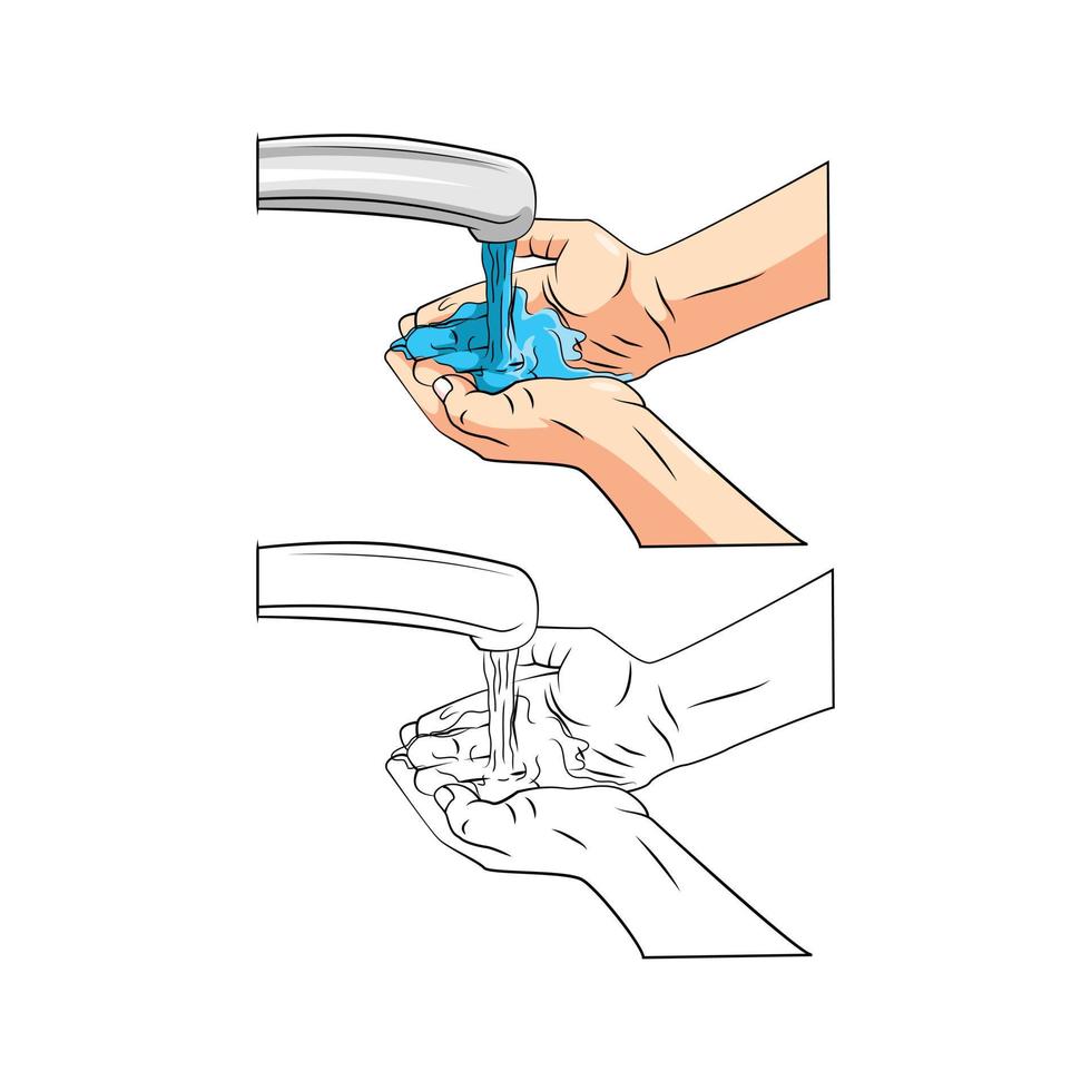 färg bok tvättning hand tecknad serie karaktär vektor