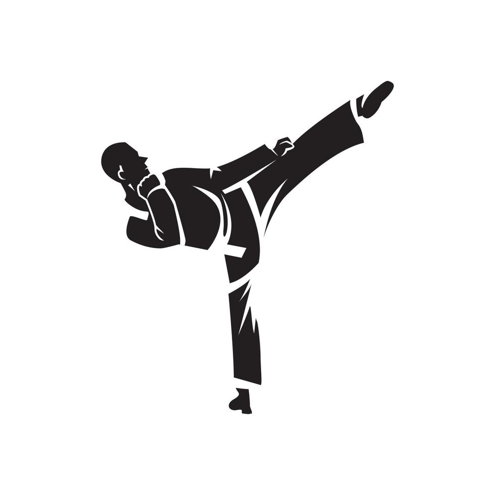 Karate schwarz Symbol Illustration vektor