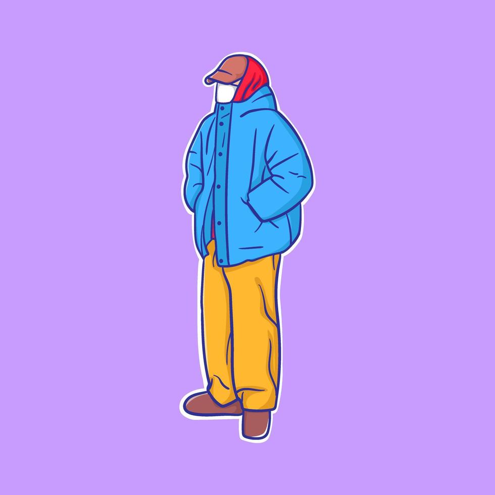 Vektor Illustration von ein Person Charakter tragen ein Sommer- Outfit