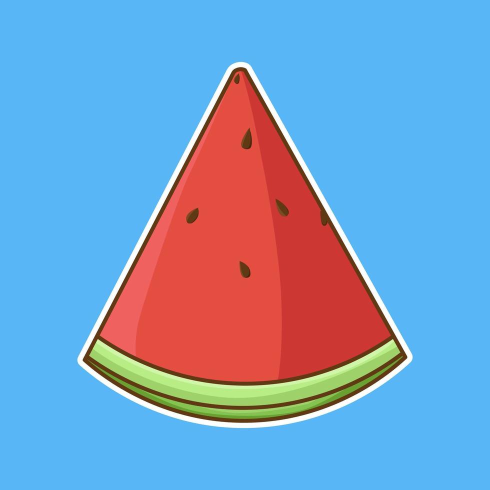 Wassermelone Obst Aufkleber Vektor Illustration