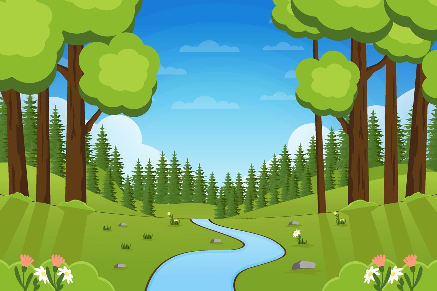 schön Frühling Landschaft Hintergrund Illustration vektor