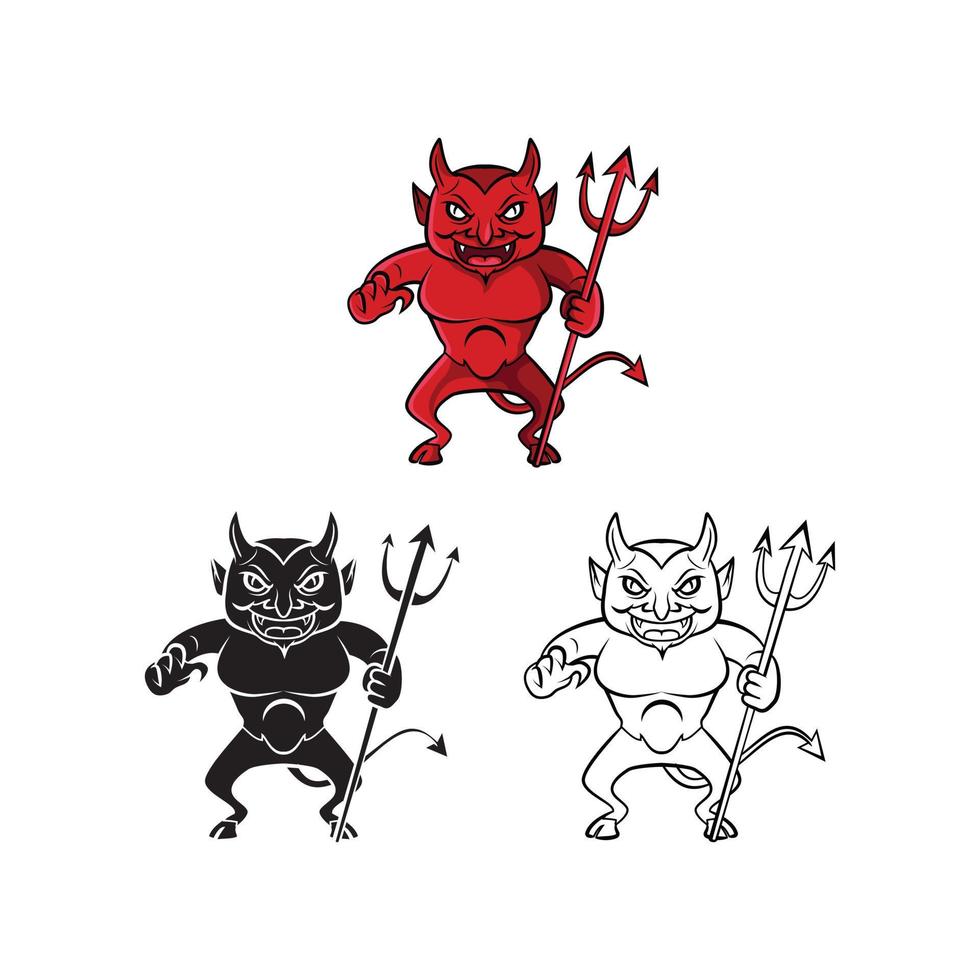 Teufel Illustration Sammlung auf Weiß Hintergrund vektor