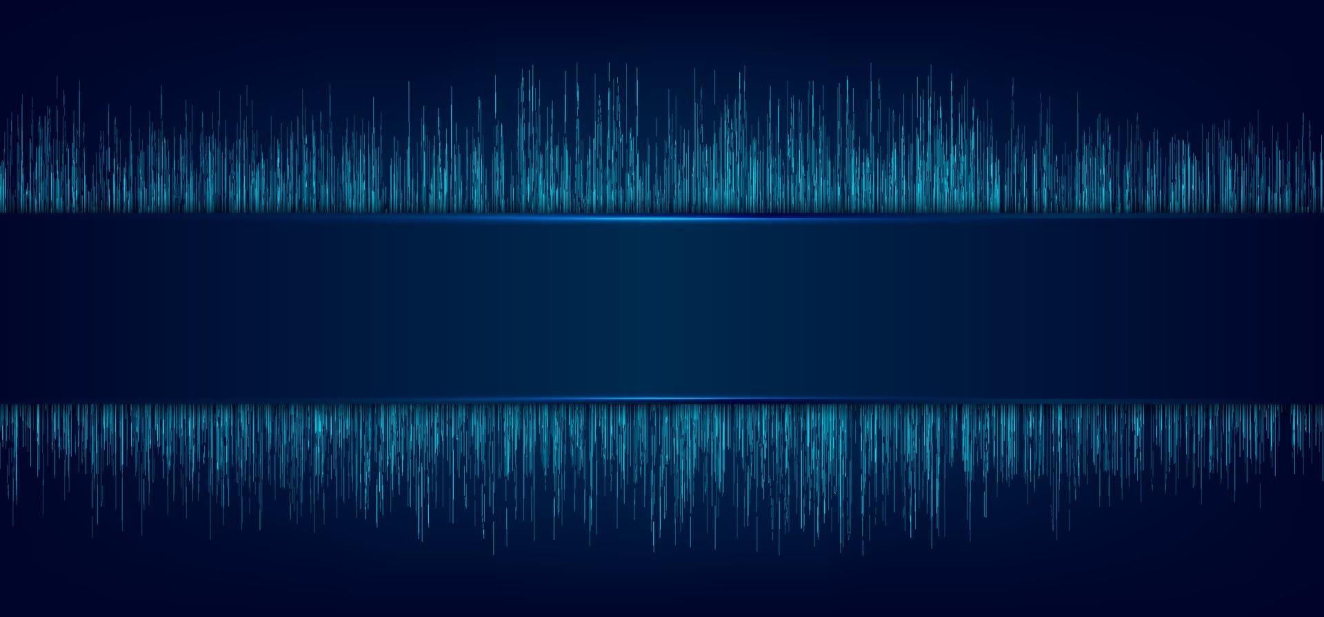 abstraktes blaues Etikett und Laserlicht mit dynamischer Linienbewegung. Musterhintergrund im technologischen futuristischen Konzept. vektor