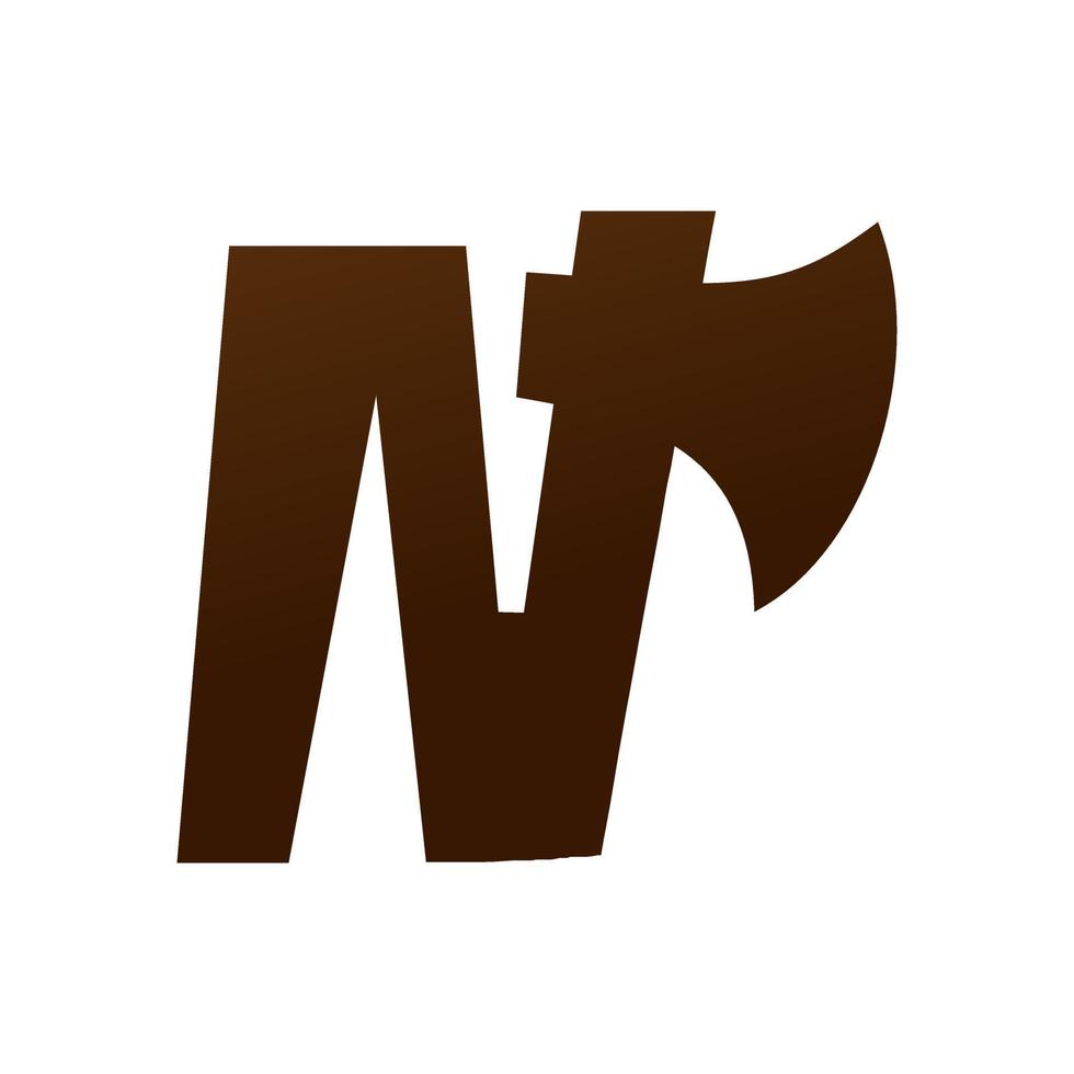Initiale n Axt Logo vektor