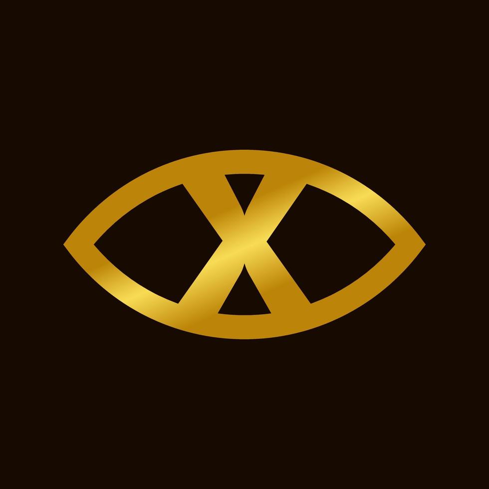 första x öga logotyp vektor