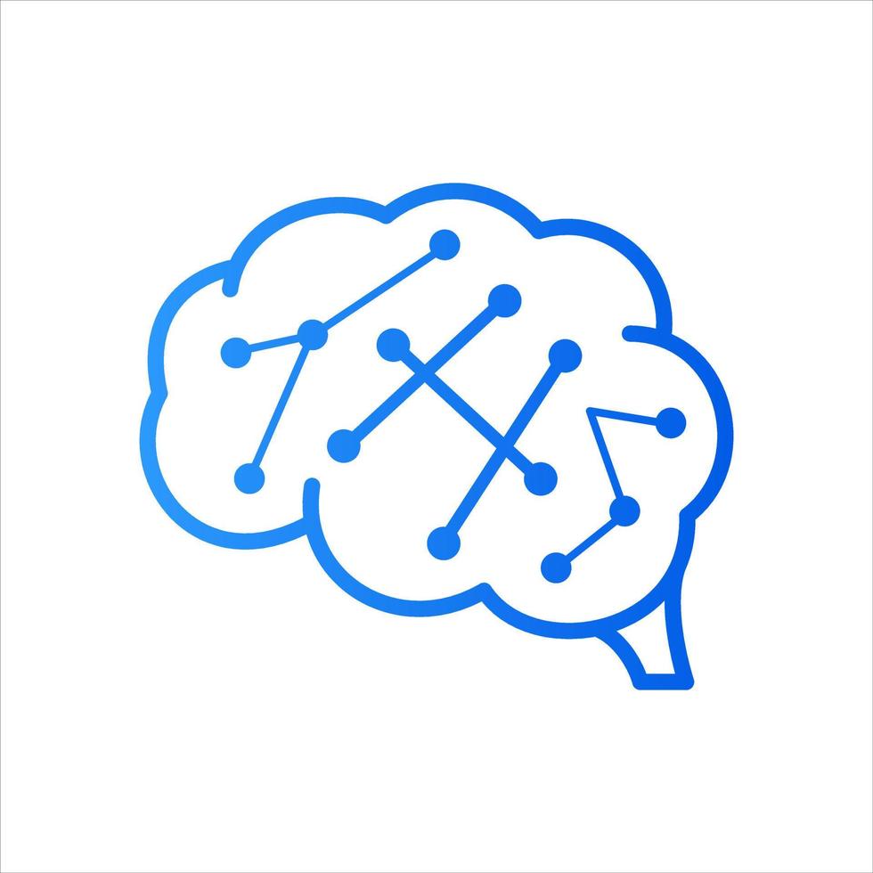 Initiale h Schaltkreis Gehirn Logo vektor