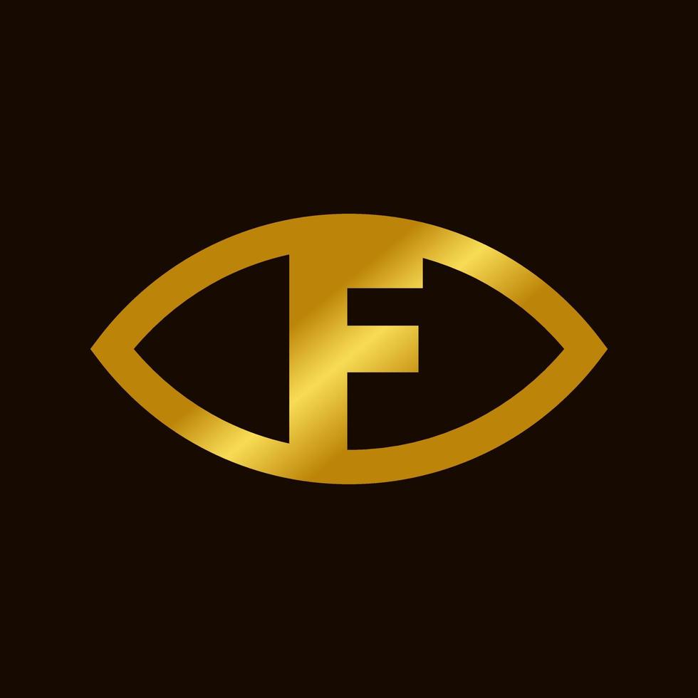 Initiale f Auge Logo vektor