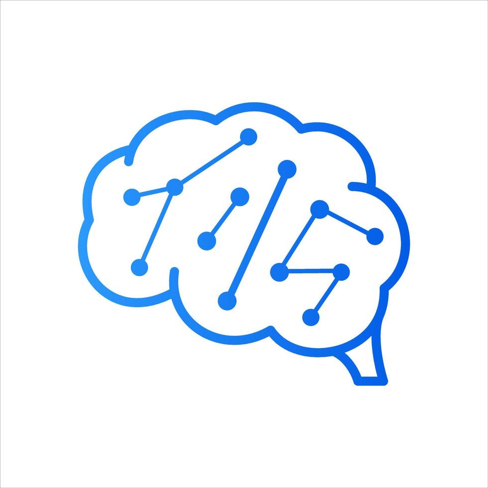 Initiale ich Schaltkreis Gehirn Logo vektor