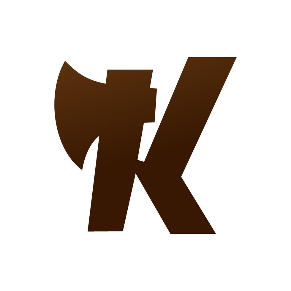 första k yxa logotyp vektor