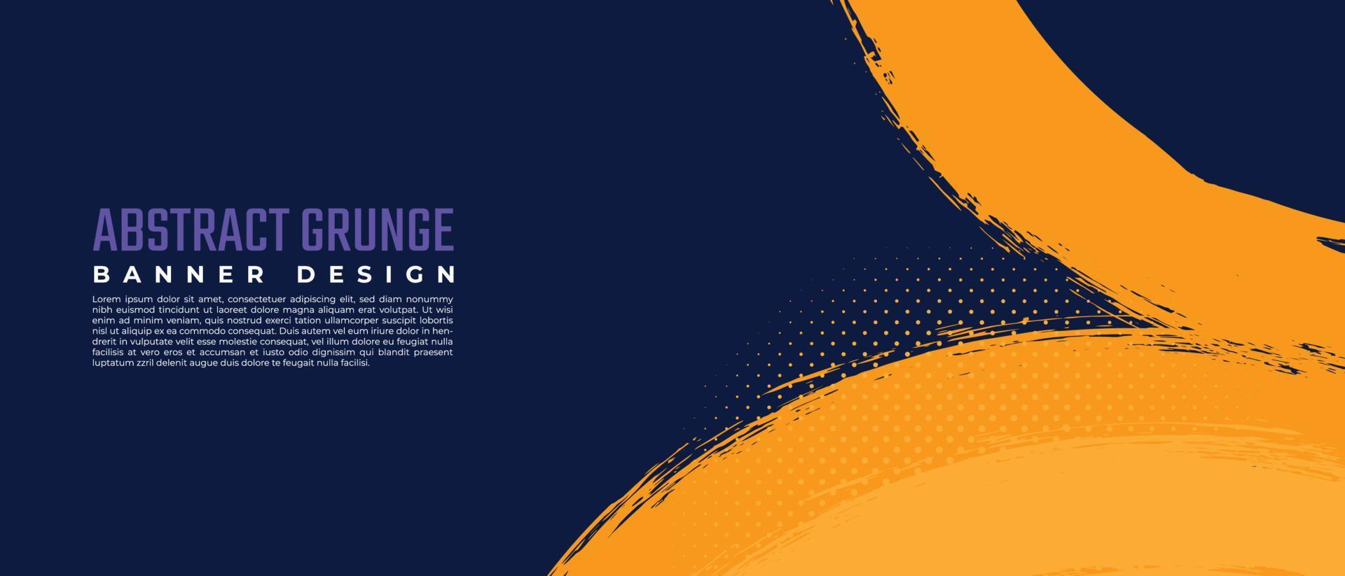 abstrakt Grunge Banner Vektor, horizontal Hintergrund mit Farbe Bürste und Halbton Wirkung, Vorlage Design mit Kopieren Raum zum Geschäft oder Sport Veranstaltung vektor