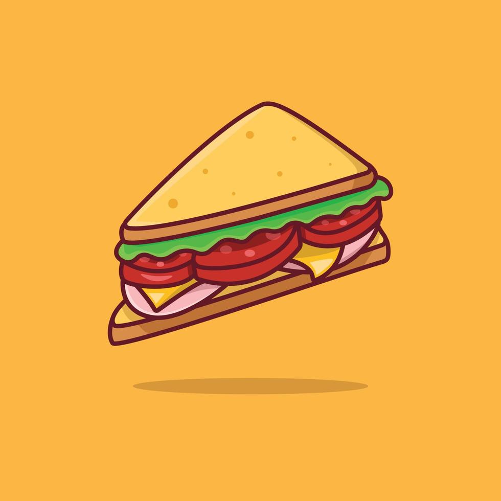 fri vektor ikon smörgås tecknad serie illustration