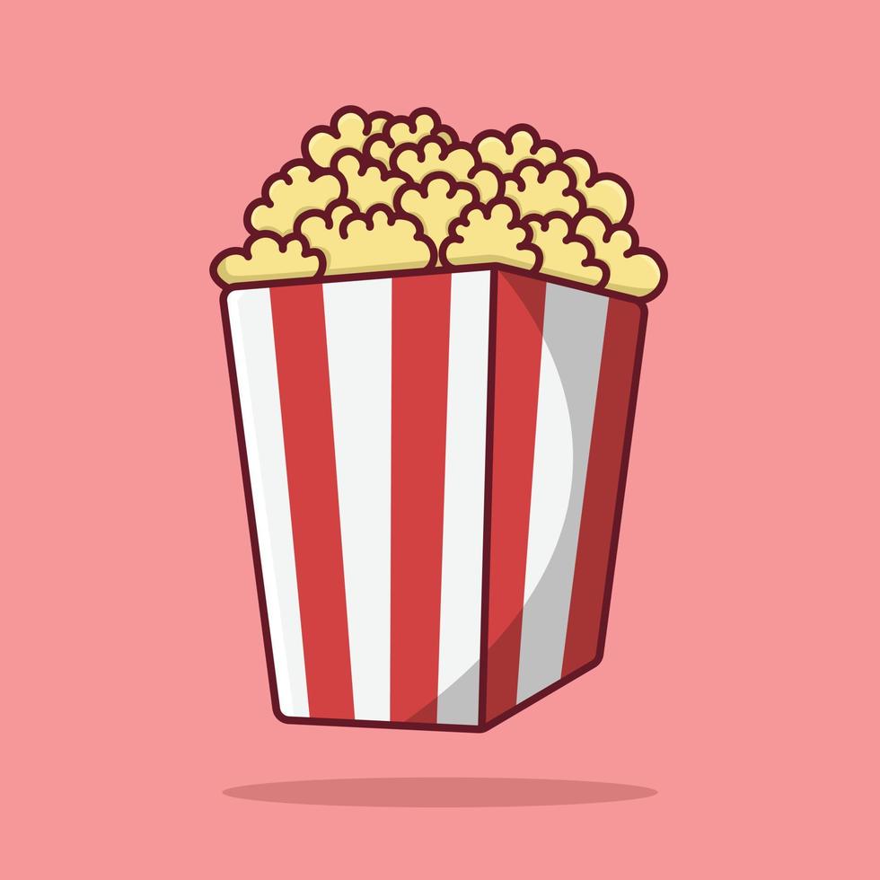 fri vektor ikon popcorn tecknad serie illustration