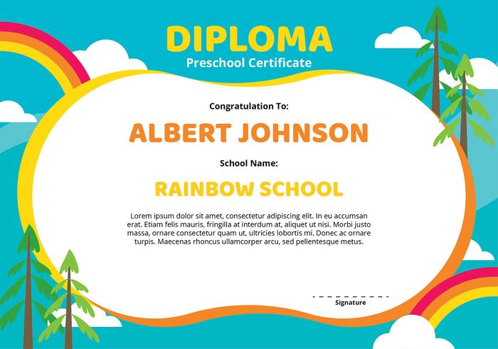 Diplom Preschool Certificate Template vektor