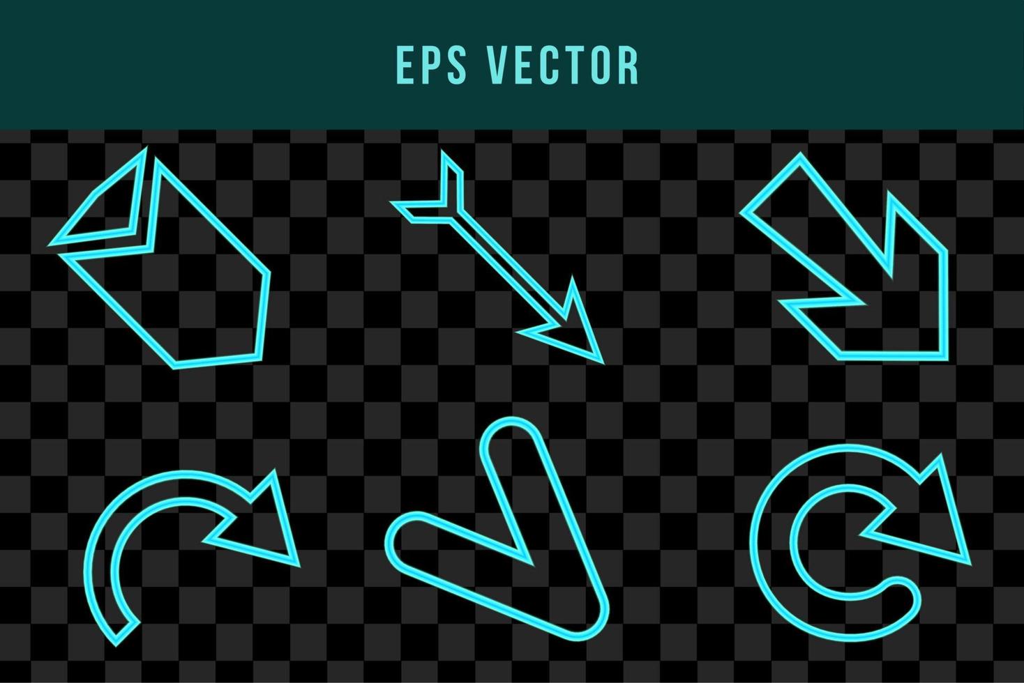 Grün Türkis oder blaugrün Vektor Neon- Pfeil Symbol auf ein Backstein Mauer Hintergrund Nahansicht. hell Design Element