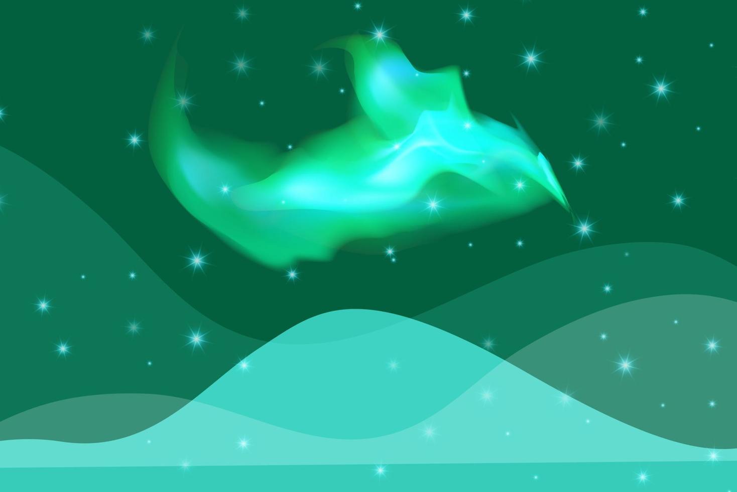 skön kricka eller grön turkos galax bakgrund med nebulosa kosmos och kometer. stardust och ljus lysande stjärnor i universell. vektor illustration.