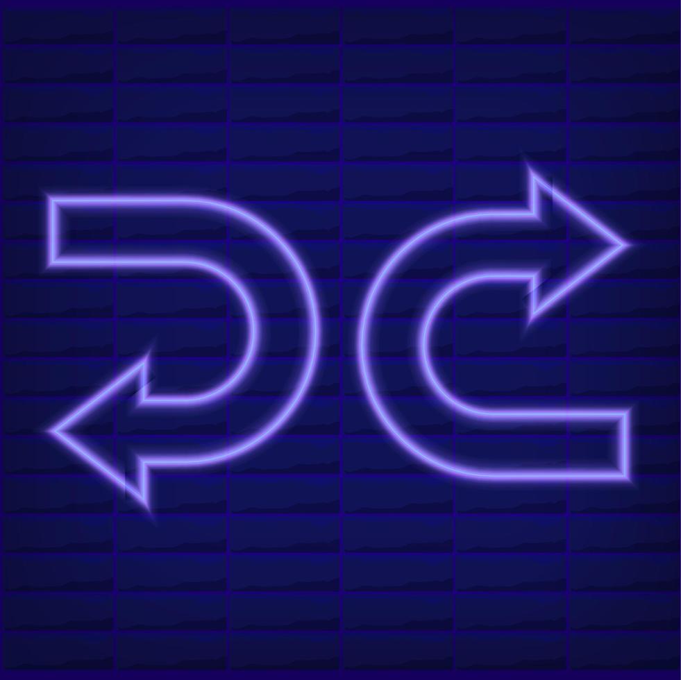 blå neon vektor platt uppsättning ikon av färgrik pilar isolerat
