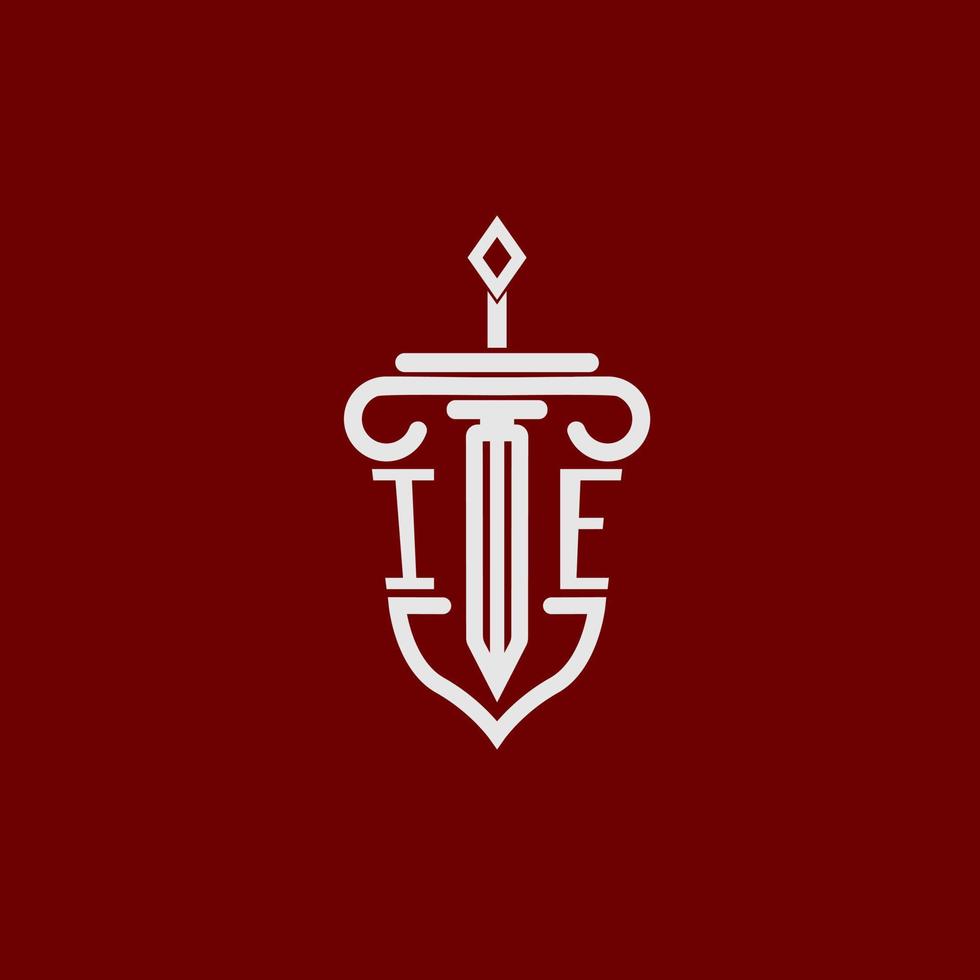 dh Initiale Logo Monogramm Design zum legal Anwalt Vektor Bild mit Schwert und Schild