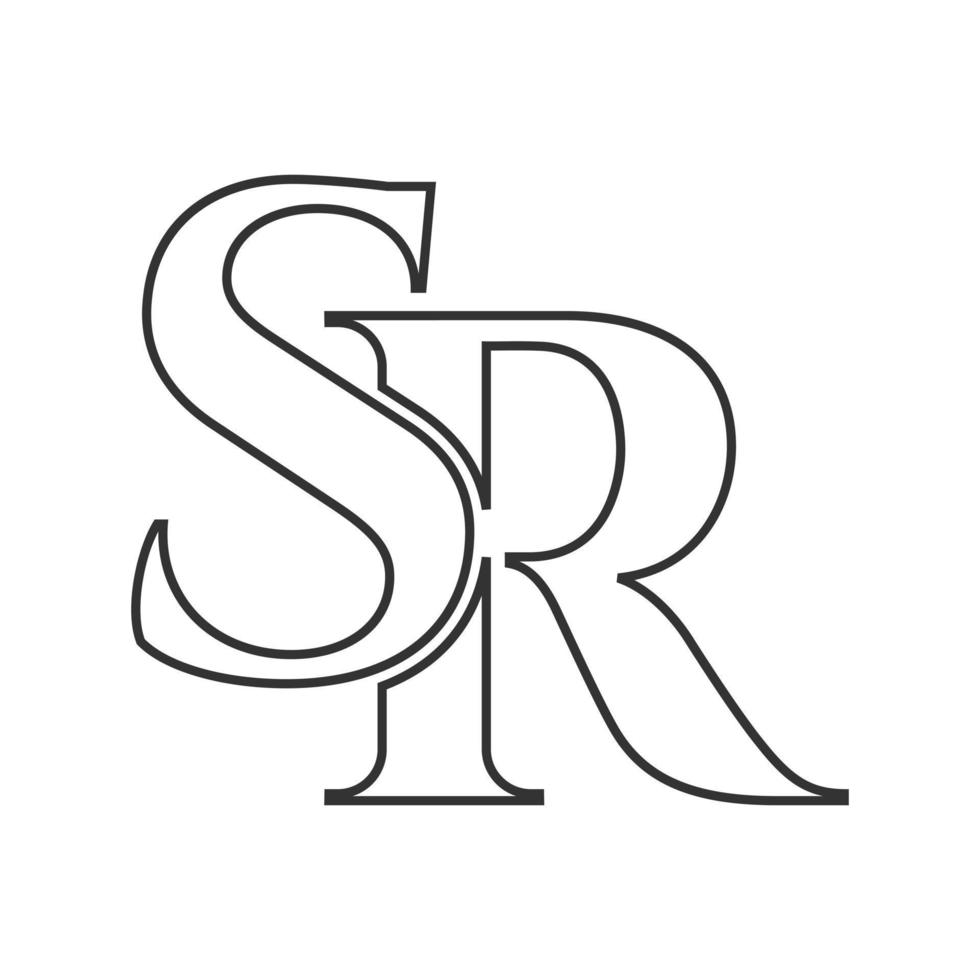 Brief rs Logo. sr Logo Luxus Symbol vektor