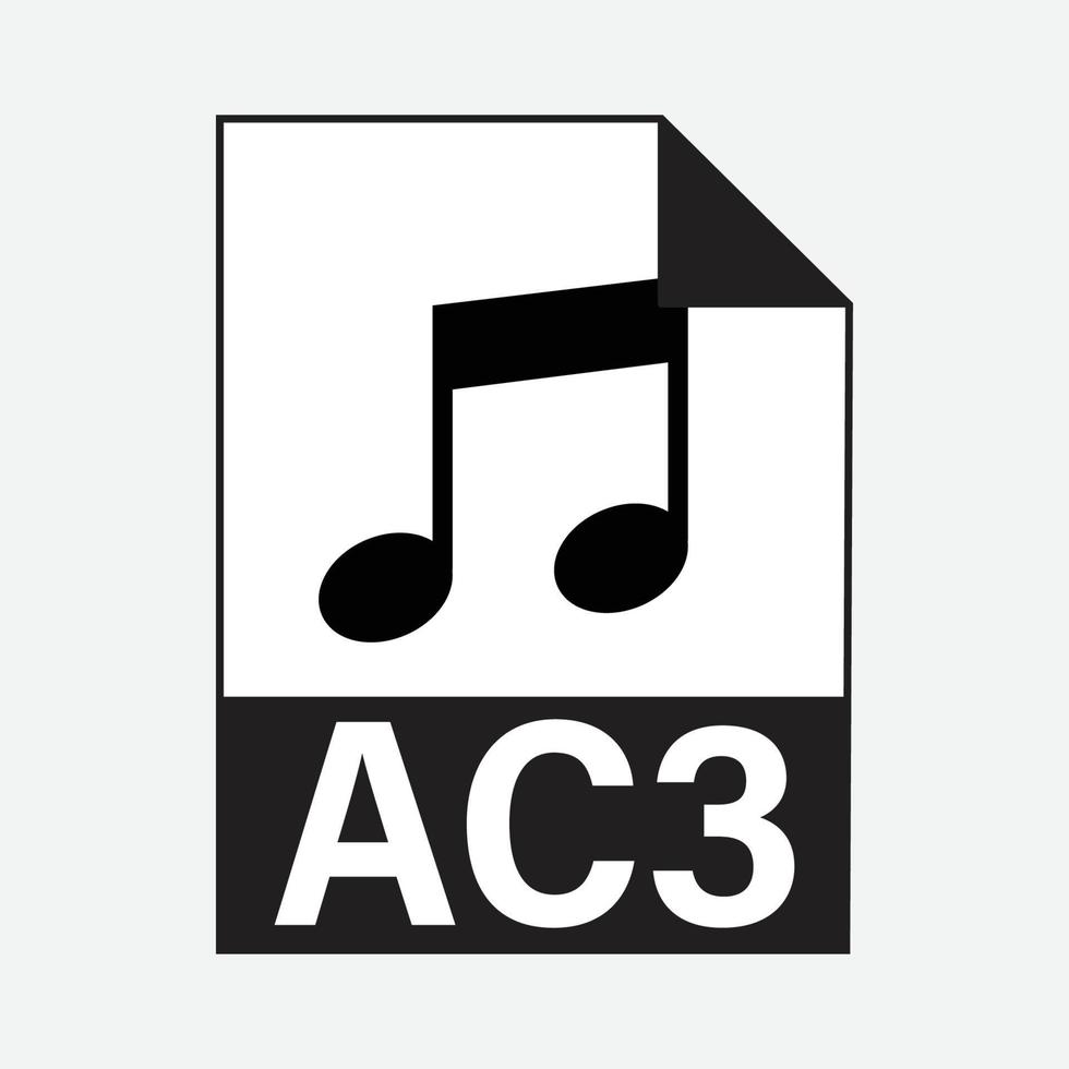 ac3 audio fil format ikon vektor