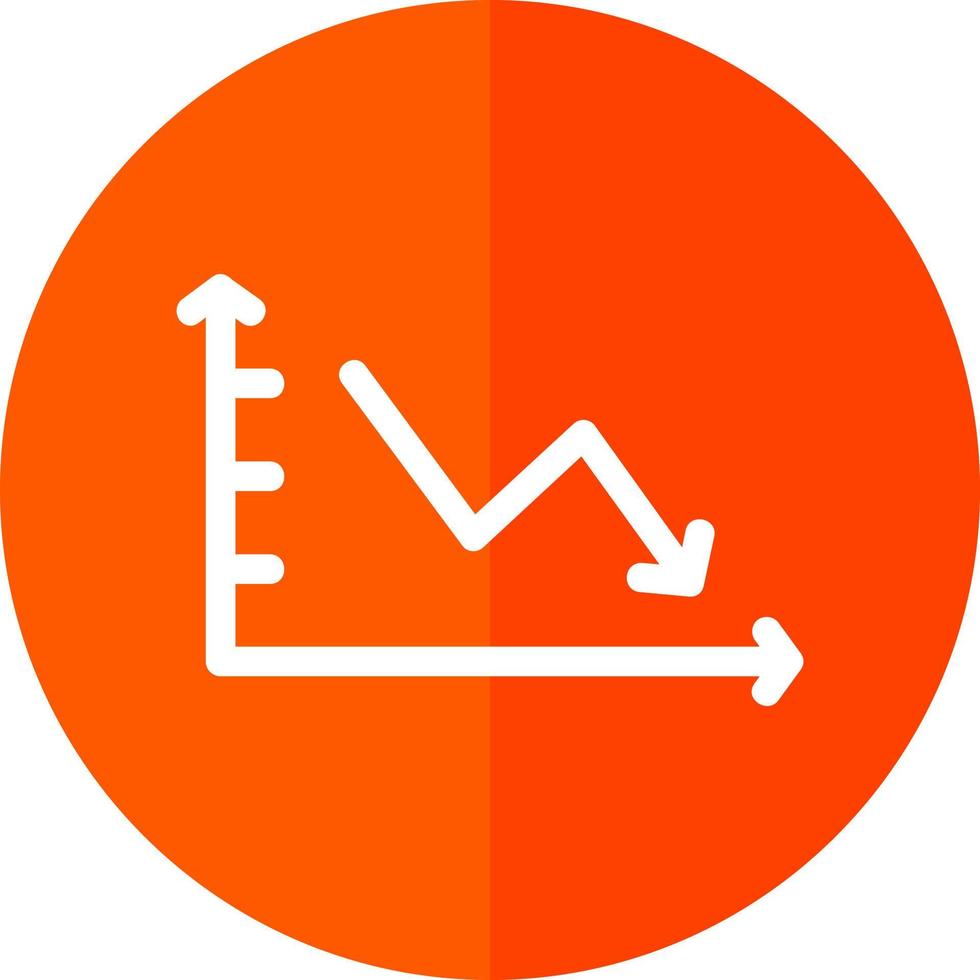 abfallendes Liniendiagramm-Vektor-Icon-Design vektor