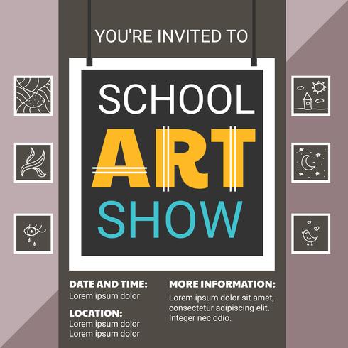 Schule Art Show Flyer Vorlage vektor