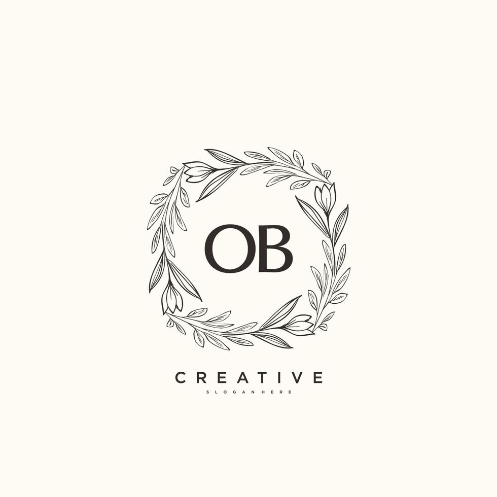 ob Schönheit Vektor Initiale Logo Kunst, Handschrift Logo von Initiale Unterschrift, Hochzeit, Mode, Schmuck, Boutique, Blumen- und botanisch mit kreativ Vorlage zum irgendein Unternehmen oder Geschäft.