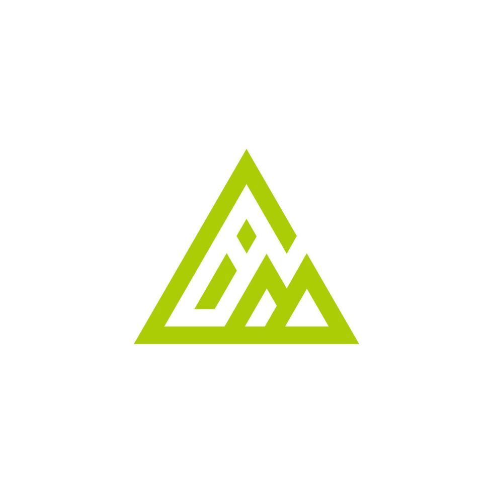 Brief ich m Grün Berg Dreieck geometrisch Logo Vektor