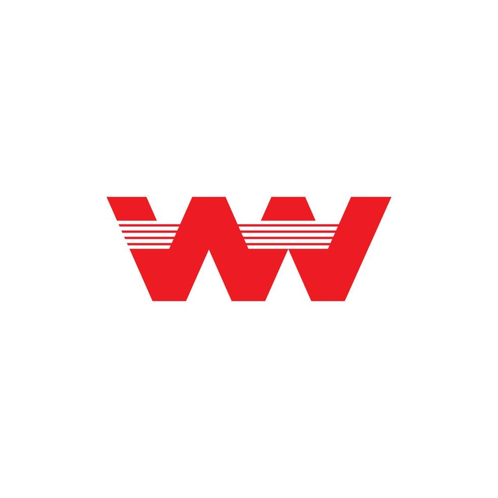 brev ww stipes snabb rörelse pil logotyp vektor