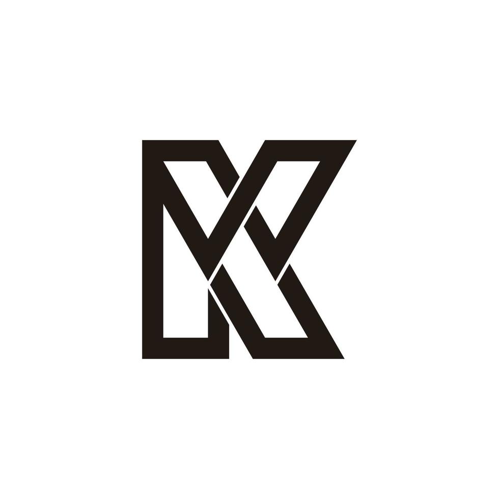Brief wk einfach geometrisch Linie verknüpft Logo Vektor