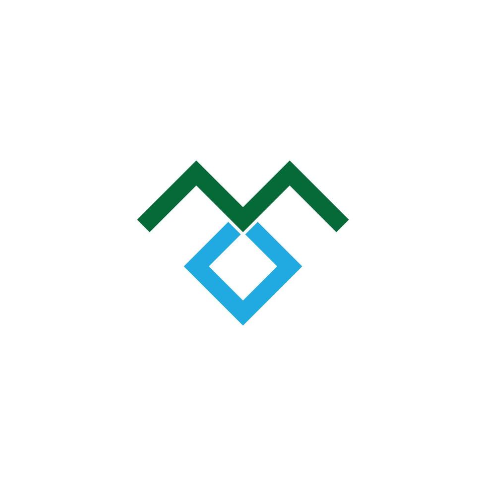 abstrakt Berg Blau Fluss bunt einfach Linie Logo Vektor
