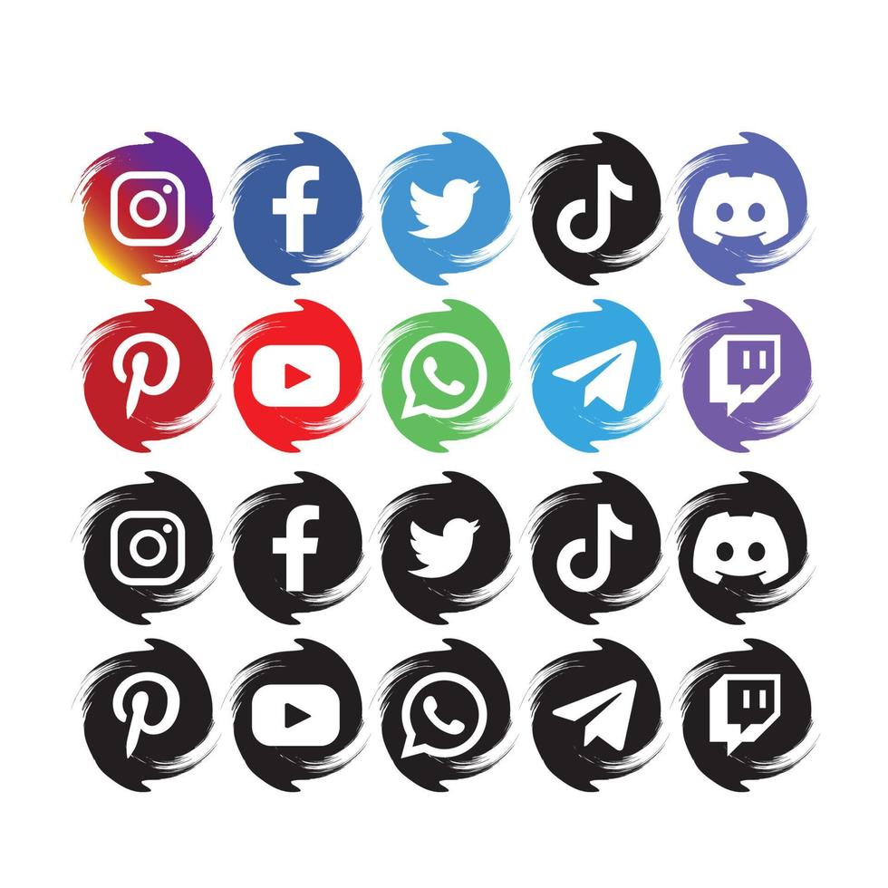 social media ikoner knapp fri vektor