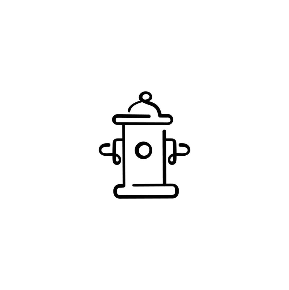 Feuer Hydrant Linie Stil Symbol Design vektor