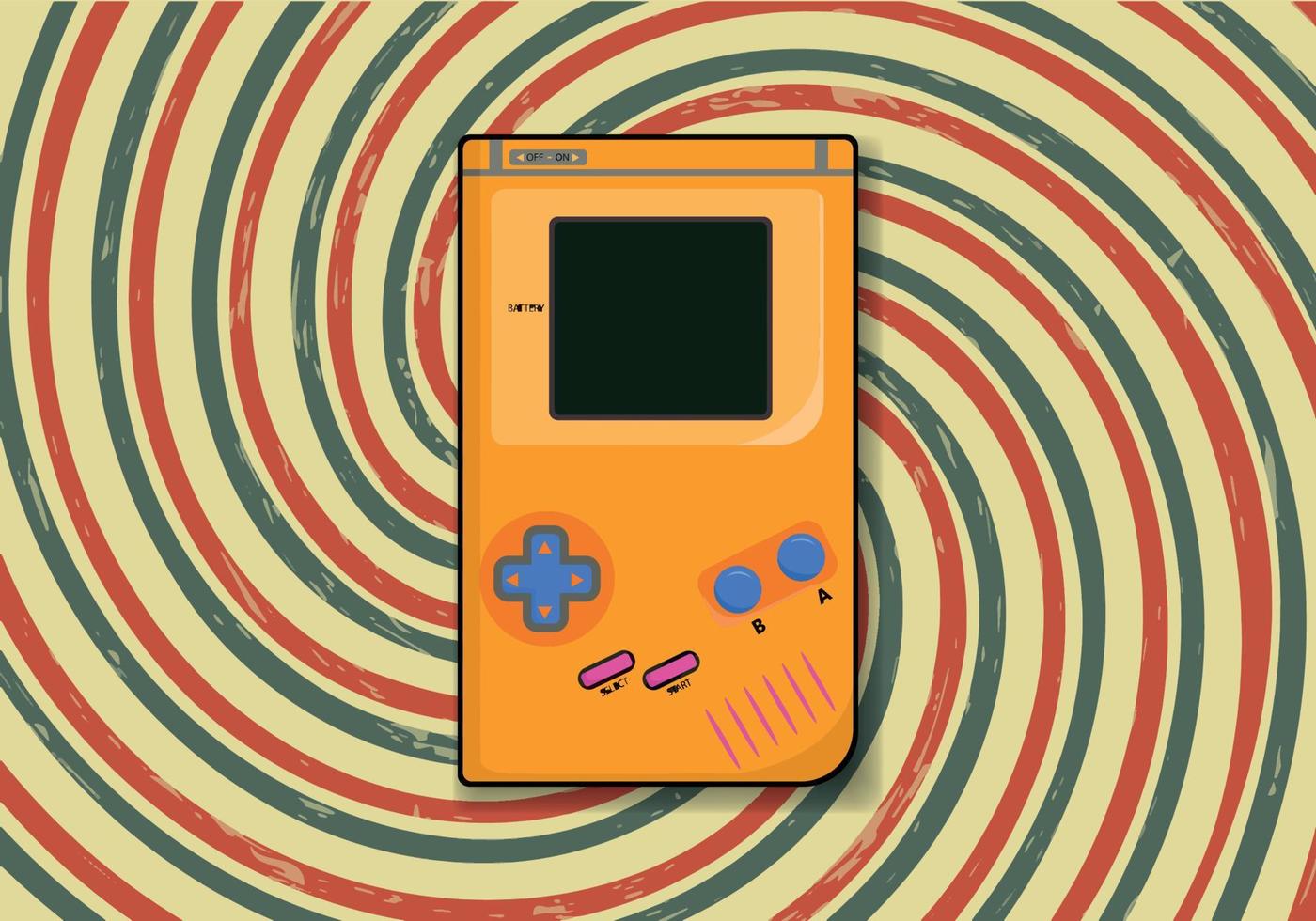 kostenlos Nostalgie retro Spiel Pad Design. retro Spiel Gerät. eben Vektor Illustration mit retro Hintergrund.