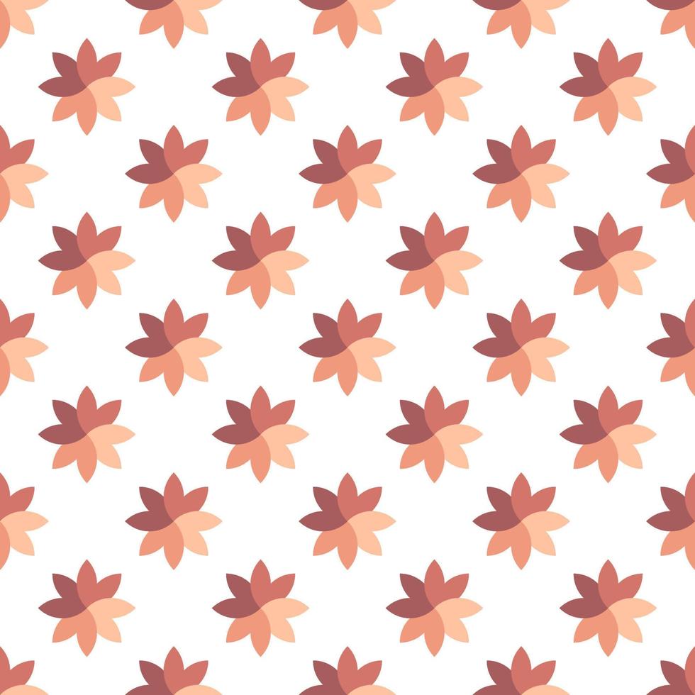 sömlös mönster av brun beige blommor på vit bakgrund. perfekt för tyg, textil, tapeter, bakgrunder och Övrig ytor vektor