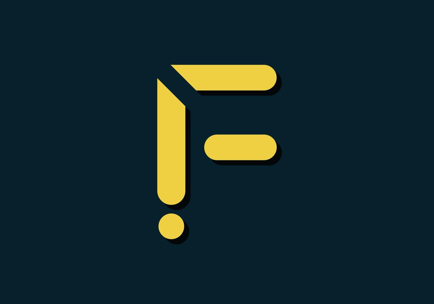 eps10 Vektor Initiale Brief f Logo mit Gelb golden Farbe isoliert auf dunkel Hintergrund